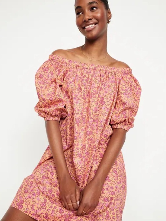 Old Navy Dresses & Skirts - Old Navy Pink and Orange Floral Mini Swing Dress XL Tall